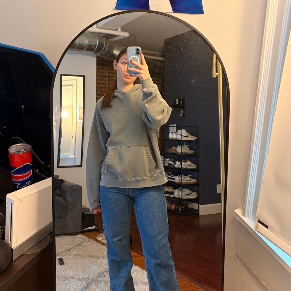 Abercrombie & Fitch Gray Textured Hoodie